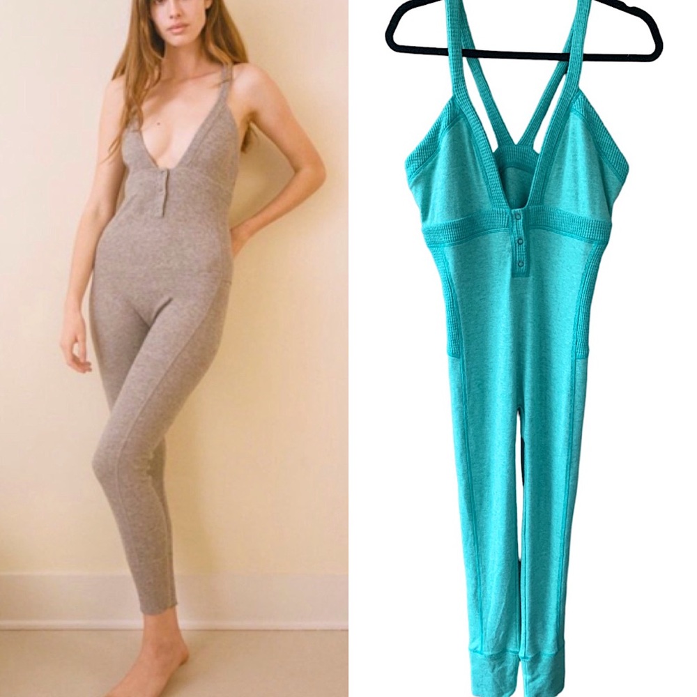 Urban Outfitters Gray and Teal Jumpsuit